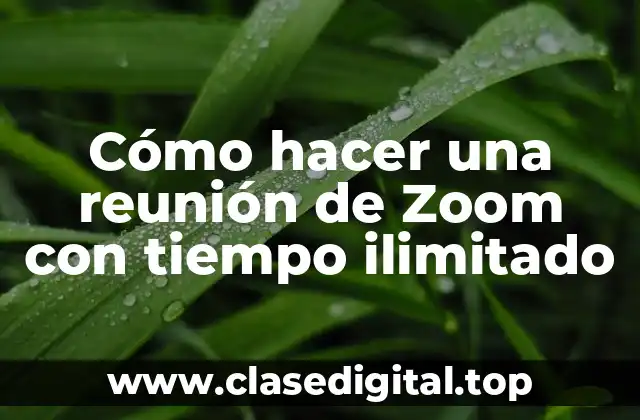 ¿Qué es una reunión de Zoom con tiempo ilimitado?