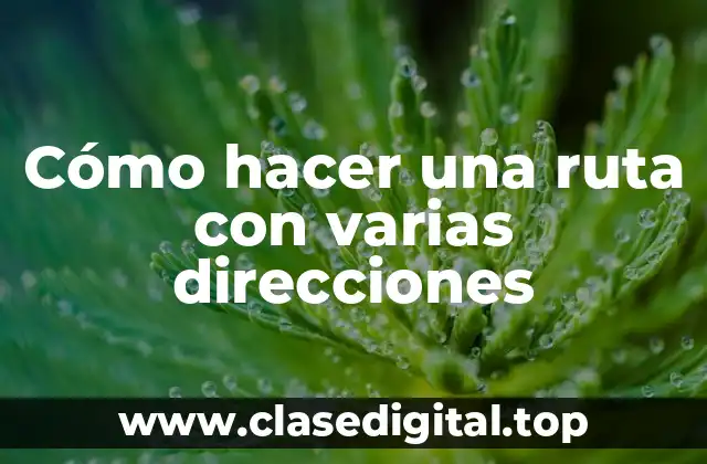 ¿Qué es una ruta con varias direcciones y para qué sirve?