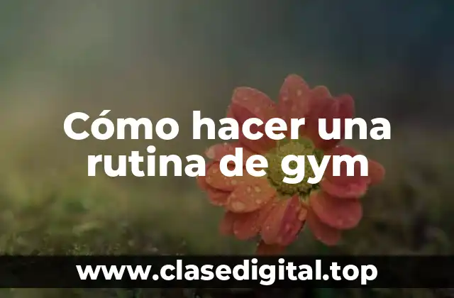 Cómo hacer una rutina de gym