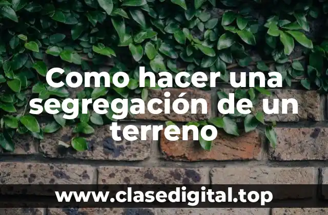 ¿Qué es la segregación de un terreno y para qué sirve?