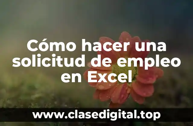 Cómo hacer una solicitud de empleo en Excel
