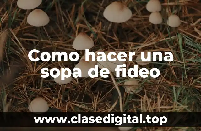 Como hacer una sopa de fideo