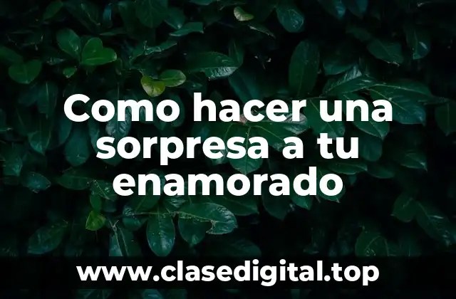 Como hacer una sorpresa a tu enamorado