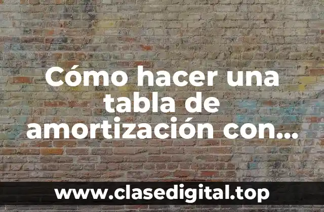 Cómo hacer una tabla de amortización con abono a capital