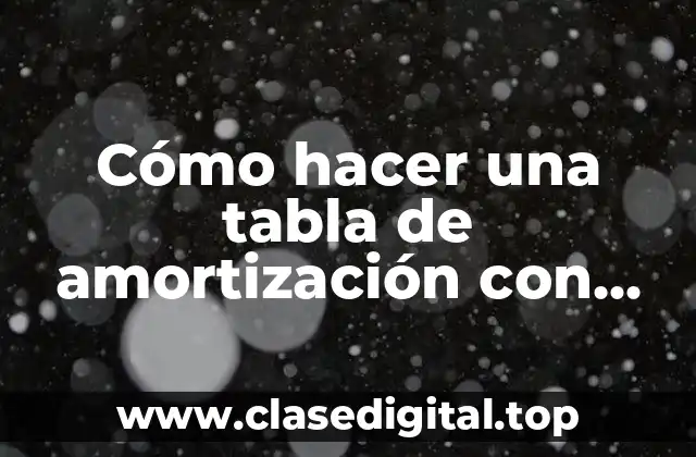 Cómo hacer una tabla de amortización con pagos fijos