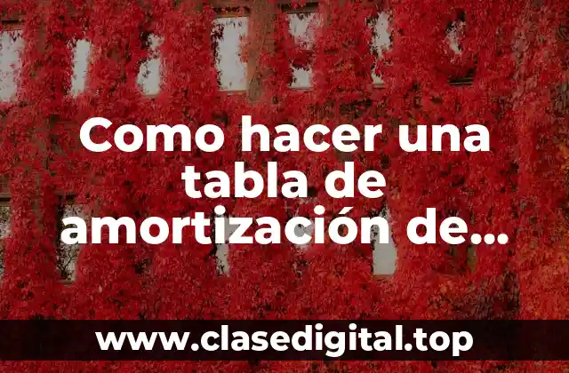 Como hacer una tabla de amortización de crédito