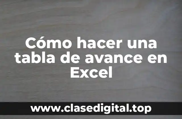 Cómo hacer una tabla de avance en Excel