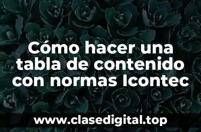 Cómo hacer una tabla de contenido con normas Icontec