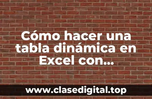 Cómo hacer una tabla dinámica en Excel con porcentajes