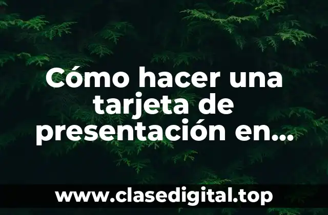 Cómo hacer una tarjeta de presentación en Corel Draw