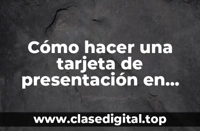 Cómo hacer una tarjeta de presentación en Photoshop CS6