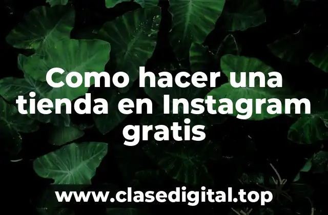 Como hacer una tienda en Instagram gratis