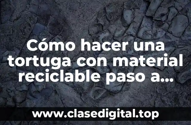 Cómo hacer una tortuga con material reciclable paso a paso
