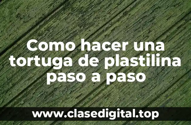 Como hacer una tortuga de plastilina paso a paso