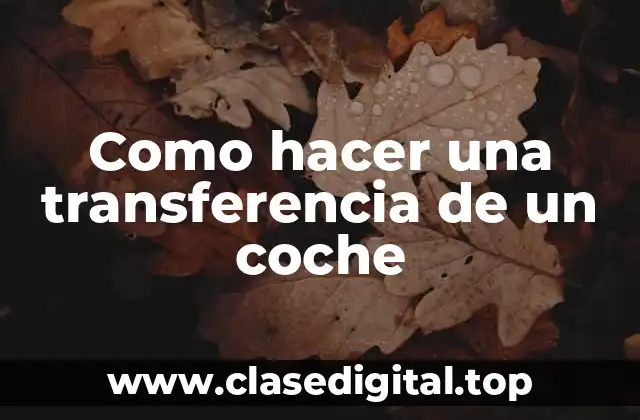 Como hacer una transferencia de un coche
