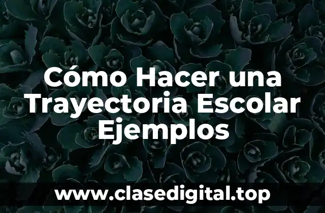 Cómo Hacer una Trayectoria Escolar Ejemplos