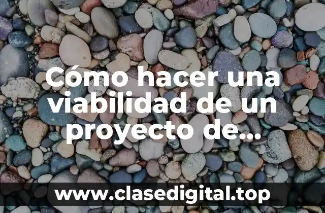 Cómo hacer una viabilidad de un proyecto de investigación