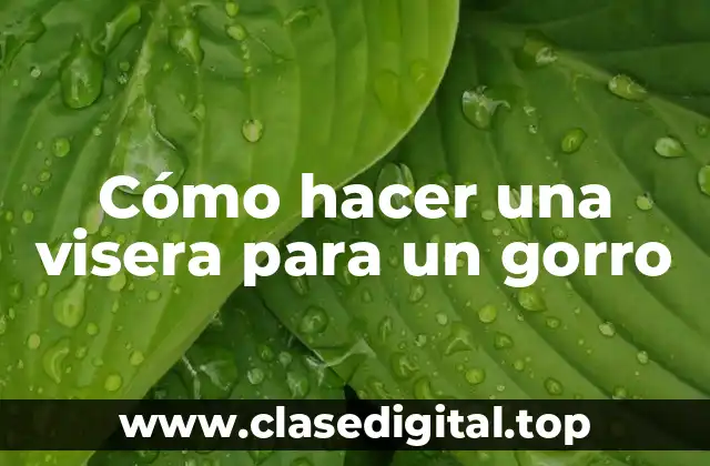 Cómo hacer una visera para un gorro