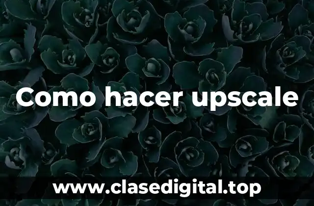 Como hacer upscale
