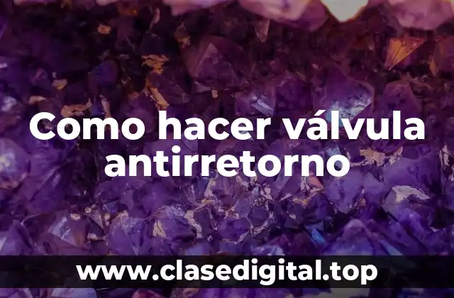 Como hacer válvula antirretorno