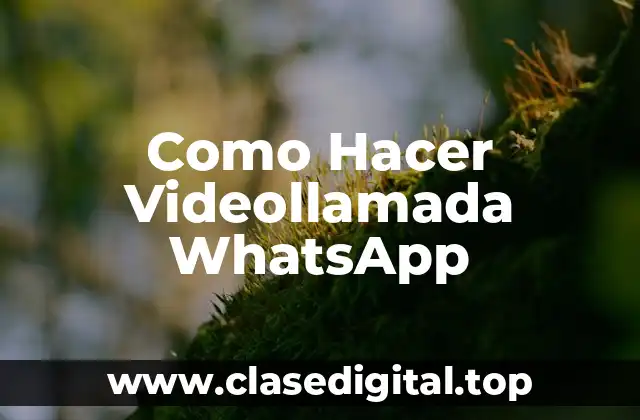 ¿Qué es una Videollamada en WhatsApp?