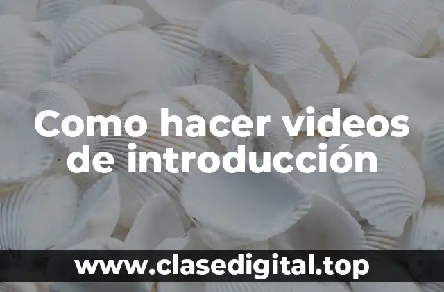 Como hacer videos de introducción