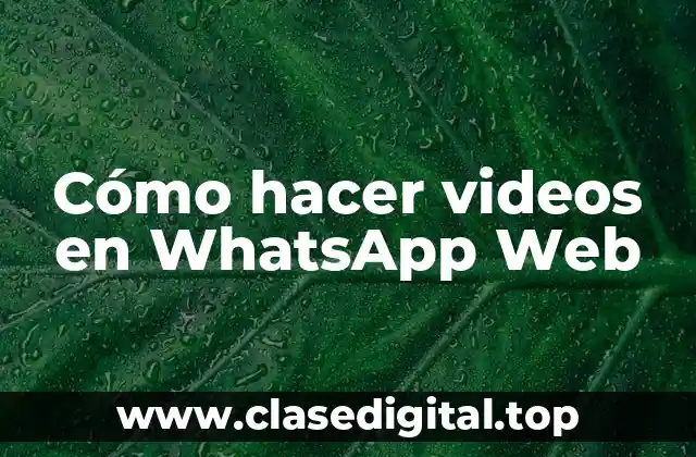 Cómo hacer videos en WhatsApp Web