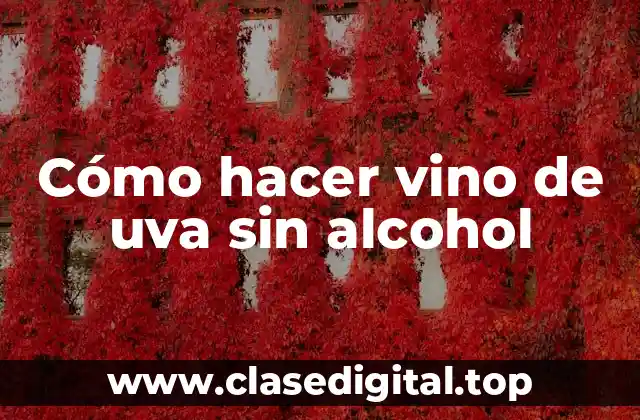Cómo hacer vino de uva sin alcohol