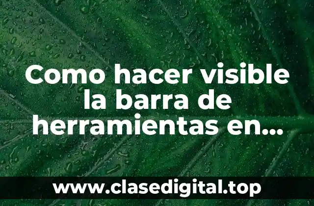 Como hacer visible la barra de herramientas en Word