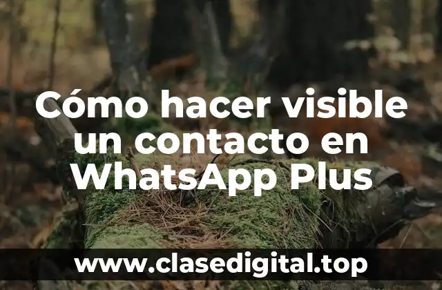 Cómo hacer visible un contacto en WhatsApp Plus