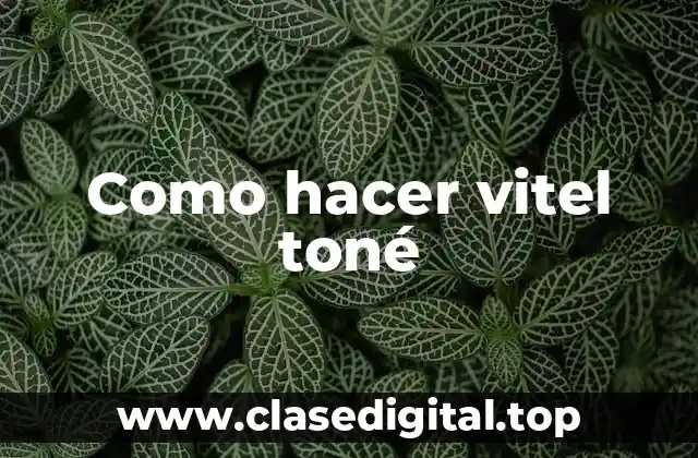 Como hacer vitel toné