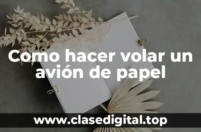 Como hacer volar un avión de papel