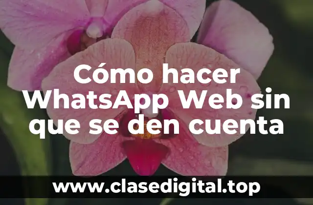 Cómo hacer WhatsApp Web sin que se den cuenta