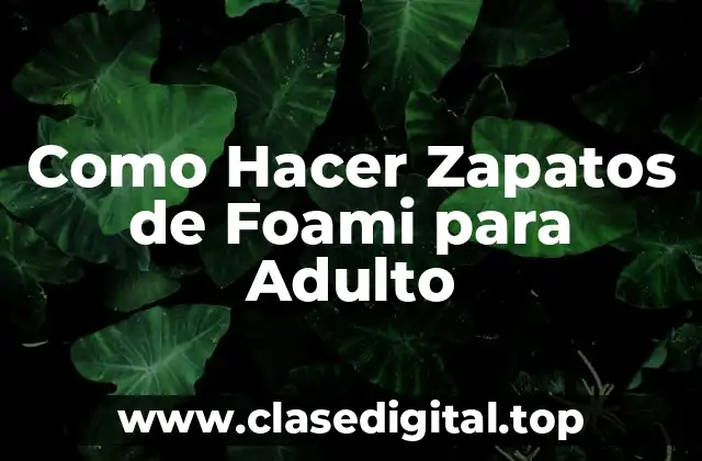 Como Hacer Zapatos de Foami para Adulto