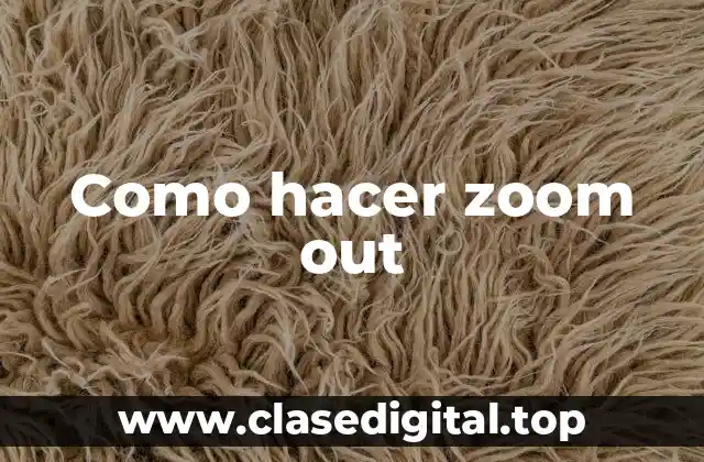 Como hacer zoom out