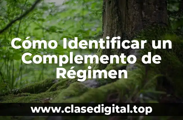 Cómo Identificar un Complemento de Régimen