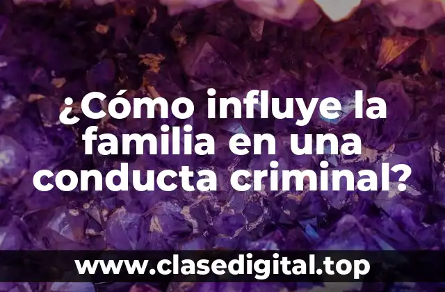 ¿Cómo influye la familia en una conducta criminal?