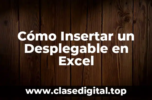 Cómo Insertar un Desplegable en Excel