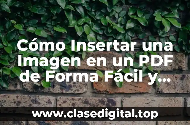 Cómo Insertar una Imagen en un PDF de Forma Fácil y Rápida