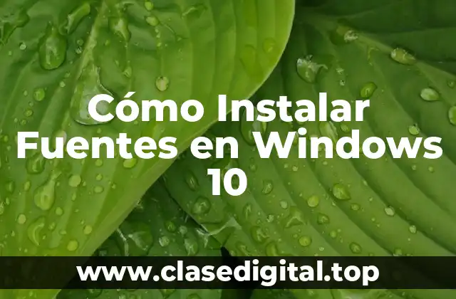 Cómo Instalar Fuentes en Windows 10
