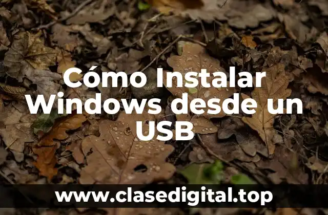 Cómo Instalar Windows desde un USB