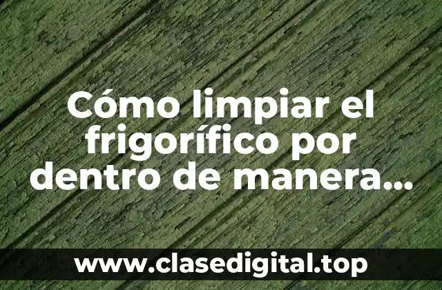 Cómo limpiar el frigorífico por dentro de manera efectiva