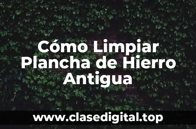 Cómo Limpiar Plancha de Hierro Antigua