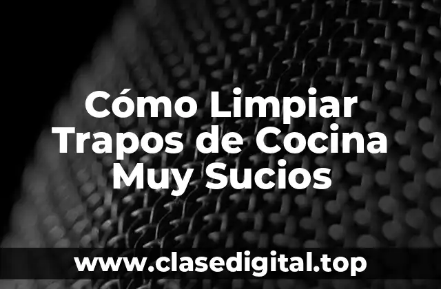 Cómo Limpiar Trapos de Cocina Muy Sucios