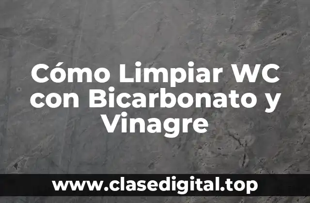 Cómo Limpiar WC con Bicarbonato y Vinagre