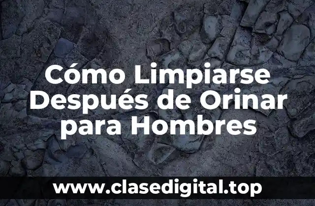 Cómo Limpiarse Después de Orinar para Hombres