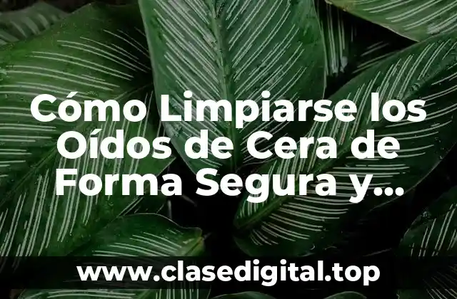 Cómo Limpiarse los Oídos de Cera de Forma Segura y Eficiente