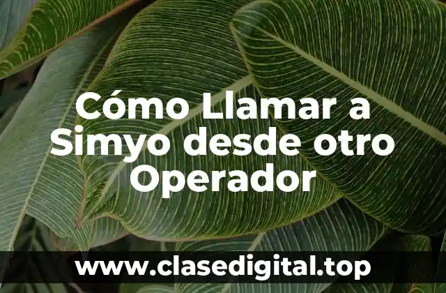 Cómo Llamar a Simyo desde otro Operador