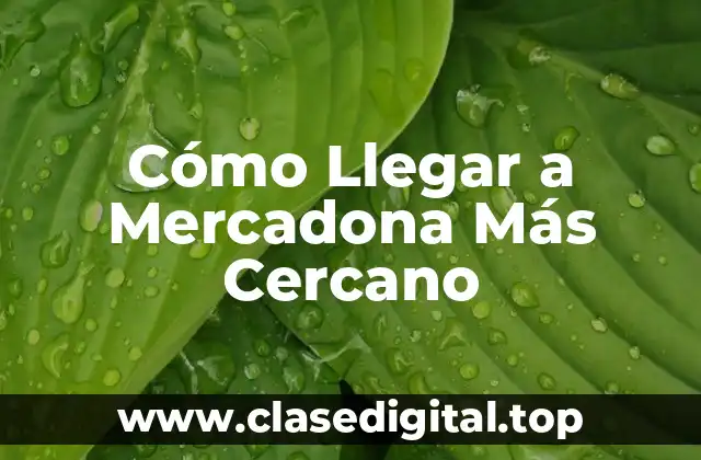 Cómo Llegar a Mercadona Más Cercano