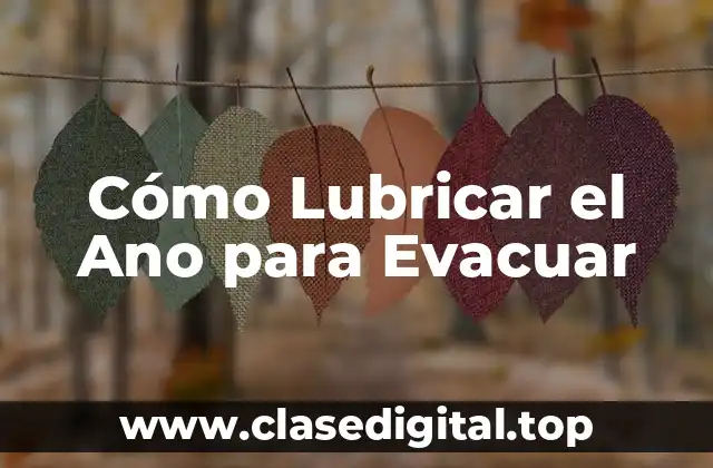 Cómo Lubricar el Ano para Evacuar